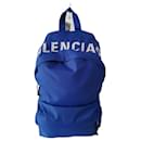 Balenciaga Wheel backpack in blue nylon