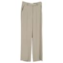Frankie Shop Isla Pleated Crepe Straight-Leg Pants in Green Polyester - Autre Marque