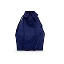 Vintage blaue Satin-Schulter-Kordelzug-Box-Tasche - Yves Saint Laurent
