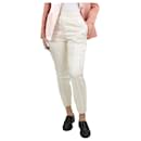 Cream pleated silk-blend trousers - size UK 10 - Saint Laurent