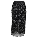 Alessandra Rich Sequined Midi Skirt in Black Cotton