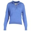 Khaite Jo V-Neck Sweater in Blue Cashmere 