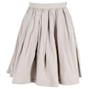 Miu Miu A-Line Skirt in Beige Cotton