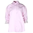 Camisa Alexander Wang com botões e punhos embelezados com cristais em algodão rosa