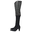 Chanel Black Suede Leather Over Knee Boots