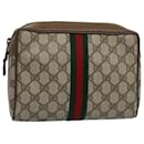 GUCCI GG Canvas Web Sherry Line Clutch Bag Beige Red Green 89 01 012 Auth bs8258 - Gucci