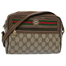GUCCI GG Canvas Web Sherry Line Shoulder Bag PVC Leather Beige Green Auth 54875 - Gucci