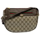 GUCCI GG Canvas Web Sherry Line Shoulder Bag Beige Red 001 115 0918 Auth yk8549 - Gucci