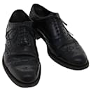 LOUIS VUITTON Wing Tip Medallio Shoes Leather 5.5 M Black MP3136 LV Auth ak214 - Louis Vuitton