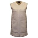 Theory Dawson Zip-Up Gilet in Ivory Polyester