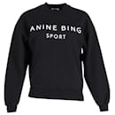 Anine Bing Evan Logo-Print-Sweatshirt aus schwarzer Baumwolle