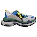 Zapatillas Balenciaga Triple S en piel multicolor, ante, y malla