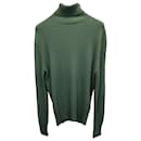 Tom Ford Turtleneck Rib-Knit Sweater in Green Cashmere