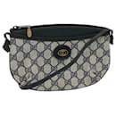 GUCCI GG Canvas Bandolera Cuero PVC Gris Azul Marino 904.02.020 Auth yk8603 - Gucci