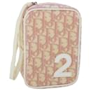 Christian Dior Trotter Canvas Pouch Pink Auth bs8415