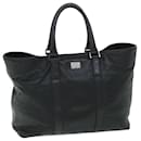 BURBERRY Black label Tote Bag Leather Black Auth bs8359 - Burberry