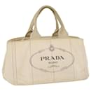 PRADA Canapa PM Hand Bag Canvas White Auth bs8348 - Prada