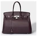 HERMES BIRKIN BAG 35 in Violet Leather - 101465 - Hermès