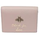 Pink Bee Blind For Love Compact Wallet - Gucci
