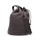 Dark Brown Leather Drawstring Bucket Shoulder Bag - Gucci