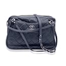 Black Quilted Leather Relax CC Tote Camera Shoulder Bag - Chanel