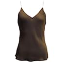 Theory Textured V-neck Camisole in Brown Viscose