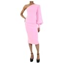 Pink satin crepe single balloon sleeve dress - size UK 6 - Autre Marque