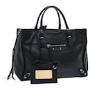 BALENCIAGA Paper A6 Zip Around Hand Bag Leather 2way Black 370926 Auth am5019 - Balenciaga