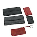 BOTTEGAVENETA INTRECCIATO Key Case Wallet Leather 5Set Black Red Auth bs8403 - Autre Marque