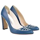 Azul/Bombas grises - Manolo Blahnik