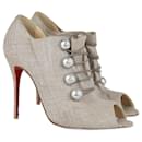 Beige Ankle Booties - Christian Louboutin