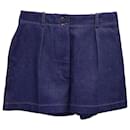 Mini Shorts Alaia in Denim di Cotone Blu - Alaïa