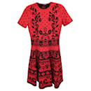 Alexander McQueen Floral Jacquard Knit Dress in Red Viscose - Alexander Mcqueen