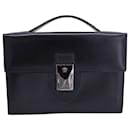 Versace Clutch with Medusa-Head and Combination Lock in Black Leather 