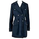 Rare CC Jewel Buttons Black Trench Coat - Chanel
