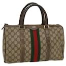 GUCCI GG Canvas Web Sherry Line Boston Bag Beige Red Green 24 02 007 auth 54955 - Gucci