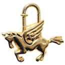 HERMES Cadena Pegasus Charm Metal Gold Tone Auth tb870 - Hermès