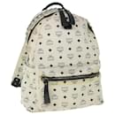 MCM Vicetos Logogram Backpack PVC Leather White Auth am5010
