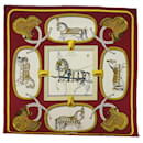 HERMES CARRE 90 GRAND APPARAT Sciarpa Seta Rossa Auth 54049 - Hermès