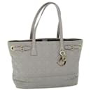Christian Dior Canage Shoulder Bag Coated Canvas Gray Auth bs8361