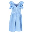 Kaltschultriges Fit & Flare-Kleid von Maje Reglissebleu aus blauem Polyester