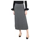 Falda midi de punto de cashmere gris - talla UK 12 - Chanel