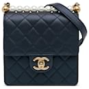 Chanel Blue Small Chic Pearls Flap Bag