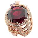 NEW CHAUMET RING CATCH ME IF YOU LOVE ME GM T54 GOLD GARNET 18K RING - Chaumet
