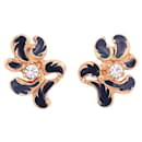 VINTAGE BOUCLES D'OREILLES CLIPS CHRISTIAN LACROIX FLEUR  ET STRASS EARRINGS - Christian Lacroix