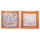 NEW HERMES SCARF FROM L'OMBRELLE TO DUELS lined FACE MARIE 90 SILK SCARF - Hermès