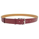 NEUF CEINTURE HERMES ETRIVIERE 32 T95 CUIR TOGO ROUGE BOUCLE PALLADIE BELT - Hermès