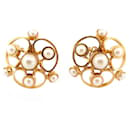 PENDIENTES VINTAGE CHANEL EN METAL DORADO Y PERLAS PENDIENTES DORADOS - Chanel