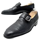 BERLUTI SHOES BUCKLE LOAFERS 7 40 BLACK LEATHER LOAFERS - Berluti