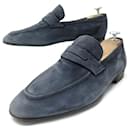 BERLUTI SHOES MOCASSINI LORENZO 6.5 41 41.5 SCARPE IN CAMOSCIO BLU - Berluti